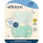 Kalanka - biolane - ttines anatomiques - sucettes extra - fines - 18 mois et + - vert bicolore - tterelle ...