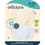 Kalanka - biolane - ttines anatomiques - sucettes extra - fines - 6 a 18 mois - bleu et beige - tterelle ...