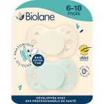 Kalanka - biolane - ttines anatomiques - sucettes extra - fines - 6 a 18 mois - vert et beige - tterelle ...
