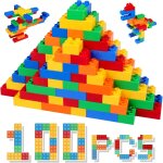 Kalanka - blocs de construction ¿ 100 pices ¿ compatible avec duplo ¿ grandes briques en abs scuris ...