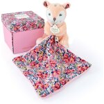 Kalanka - - boh'aime - pantin faon avec doudou - bote en forme de fleur - beige - 12 cm - ide cadeau ...