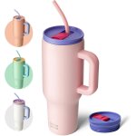Kalanka - bottle bottle gobelet de 1200 ml avec poigne et paille - tasse de voyage sous vide en acier ...