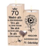 Kalanka - bougeoir 70 ans pour femme et homme, cadeaux pour 70e anniversaire, 70 ans, dcoration d'anniversair ...
