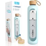 Kalanka - bouteille d`eau 1l de motivation en verre avec temps horaire, sans bpa, gourde en verre hermtique ...