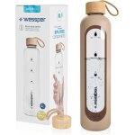 Kalanka - bouteille d`eau 1l de motivation en verre avec temps horaire, sans bpa, gourde en verre hermtique ...