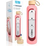 Kalanka - bouteille d`eau 1l de motivation en verre avec temps horaire, sans bpa, gourde en verre hermtique ...