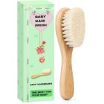 Kalanka - brosse cheveux bebe cheveux poils de chvre doux premium brosse a bb en bois pour cradle ...