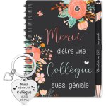 Kalanka - cadeau pour collgue femme - set 3 pices avec mini carnet spirale, stylo noir et porte - cl ...