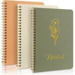 Kalanka - cahier  spirale 3 pices, 14 x 20 cm lign sprial journal notebook, a5 100 g / m dchirer ...