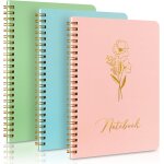 Kalanka - cahier  spirale 3 pices, 14 x 20 cm lign sprial journal notebook, a5 100 g / m dchirer ...