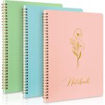 Kalanka - cahier  spirale 3 pices, 27 x 21 cm lign sprial journal notebook, 100 g / m dchirer le ...
