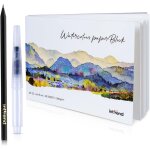 Kalanka - carnet de papier aquarelle a5 - 40 feuilles 300g - inclus 1 crayon aquarellable + 1 stylo pinceau ...