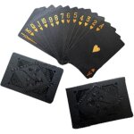 Kalanka - cartes de poker etanches - plastique noir diamant, jeu de cartes 54 pour les amateurs de cartes ...