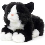 Kalanka - - chat noir et blanc, couch ¿ 20 cm (longueur) ¿ chaton en peluche ¿ doudou