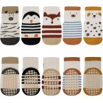 Kalanka - chaussettes antidrapantes bb, 5 paires chaussettes bb coton 100%, avec fond en silicone ...