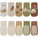 Kalanka - chaussettes antidrapantes bb, 5 paires chaussettes bb coton 100%, avec fond en silicone ...