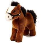 Kalanka - cheval debout, marron (sans sellette) - 23 cm (longueur) - peluche cheval - doudou