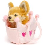 Kalanka - - chihuahua marron, avec sac de princesse u2013 18 cm (longueur) u2013 chien en peluche u2013 ...