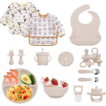 Kalanka - coffret repas bebe 14 pièces, vaisselle antiderapant pour bébé set silicone avec ventouse assiette ... Kalanka - coffret repas bebe 14 pièces, vaisselle antiderapant pour bébé set silicone avec ventouse assiette ...