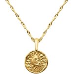 Kalanka - collier avec pendentif pice grave en or pour femmes et filles en argent sterling 925 petit ...