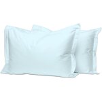 Kalanka - coton peign set de 2 taies d'oreiller 50x75 cm bleu bb, 100% coton longue tige 400 fils ...