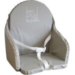 Kalanka - coussin de chaise haute bébé pvc imperméable, avec sangles, fabriqué france gris clair Kalanka - coussin de chaise haute bébé pvc imperméable, avec sangles, fabriqué france gris clair