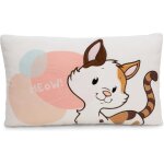 Kalanka - coussin motif chat porte - bonheur, 43 x 25 cm, marron, moelleux, pour garons, filles et amateurs ...