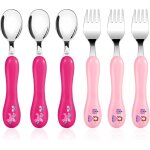 Kalanka - couverts enfant inox 6 pcs, ensemble de couverts pour bebe 3 x fourchettes, 3 x cuillres, ...