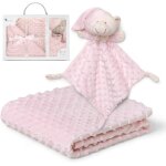 Kalanka - couverture en bulles coraline 80 x 110 cm + doudou modle 28 x 17 cm
