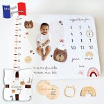 Kalanka - - couverture etape bb - tapis mois bebe en franais - tapis photo bebe mois - cadeau naissance ...