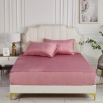 Kalanka - damier drap - housse en peluche - 140 x 200 x 30 cm - rose vieilli - pour l'hiver - chaud et ...