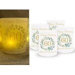 Kalanka - dcoration d'anniversaire 60 ans ¿ lot de 16 photophores pour bougie chauffe - plat et bougies ...