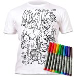 Kalanka - dinosaures t - shirt a colorier magique avec 10 stylos magiques lavables non toxiques - colorez ...