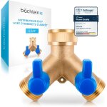 Kalanka - distributeur en y en laiton avec 2 robinets d'arrt a boisseau sphrique spars pour une utilisatio ...