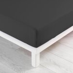 Kalanka - douceur d'intrieur, drap housse (160 x 200 cm) jersy anthracite, 100% coton
