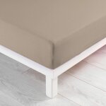 Kalanka - douceur d'intrieur, drap housse (160 x 200 cm) jersy sable, 100% coton jersey