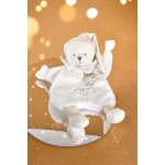 Kalanka - doudou et compagnie - doudou cape ours blanc peluche bb - ultra doux et plat avec bonnet ...