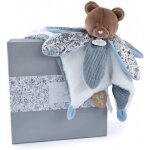 Kalanka - doudou et compagnie - doudou ours bleu avec ptales - collection boh'aime - boite cadeau - ...