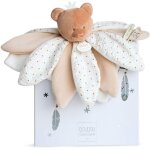 Kalanka - doudou et compagnie - doudou ptales plat carr ours - 26 cm - taupe - peluche sensoriel avec ...