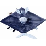 Kalanka - doudou plat ane alex, 27 x 27 cm, alex et bibou, bleu