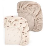 Kalanka - drap housse en mousseline de coton 80x40cm, 100% coton draps - housses pour couffin, draps ...