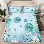 Kalanka - drap housse oursin de mer 150x200 cm avec 2 taies d'oreiller, drap - housse 2 personnes bleu ... Kalanka - drap housse oursin de mer 150x200 cm avec 2 taies d'oreiller, drap - housse 2 personnes bleu ...