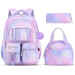 Kalanka - ensemble de cartable fille primaire, sac d ecole fille en 3 pices avec sac repas et trousses, ...