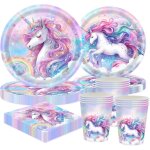 Kalanka - ensemble de vaisselle de fête d'anniversaire licorne 50 pièces pour 10 enfants avec assiettes ... Kalanka - ensemble de vaisselle de fête d'anniversaire licorne 50 pièces pour 10 enfants avec assiettes ...