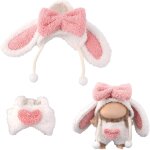 Kalanka - ensemble vtements poupe, tenue lapin duveteux poupes 17cm debout & 15cm assise avec salopette ...