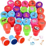 Kalanka - faburo lot de 26 tampons animaux pour jouer sur des jouets artisanaux en papier, rouge Kalanka - faburo lot de 26 tampons animaux pour jouer sur des jouets artisanaux en papier, rouge