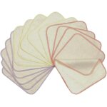 Kalanka - gants de toilette en flanelle une couche en coton bio - 15 pices - gants de toilette rutilisables ...