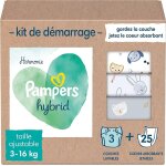 Kalanka - harmonie hybrid, kit de dmarrage, 3 couches lavables + 25 c?urs de protection jetables, absorption ...
