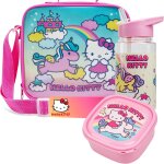 Kalanka - hello kitty set repas enfant 3 pices sac isotherme avec sangle bote a goter et gourde 400ml ...