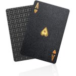 Kalanka - jeux de cartes poker - etanches en plastique diamond noir nouveaut� jeu de cartes 54, playing ...